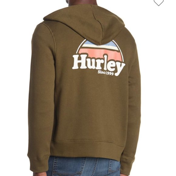 NWT Hurley Logo Fleece Zip Hoodie - Picture 1 of 3